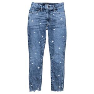 Abercrombie & Fitch Simone High Rise Ankle Jeans Floral Embroidered Size 25 / 0